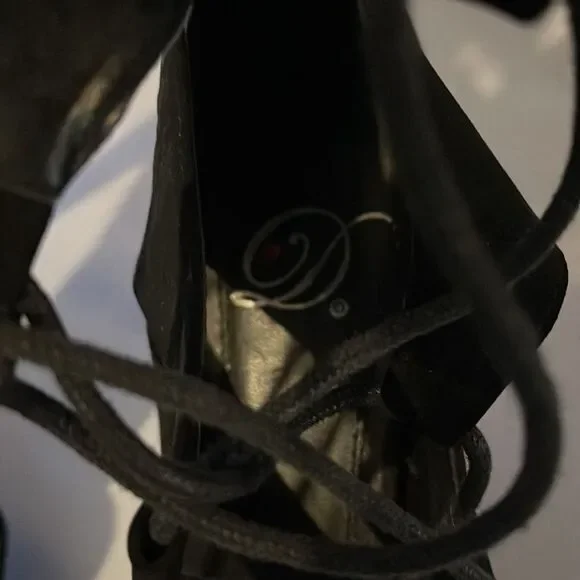 Derek Heart From H&M Sophia Black Lace Up Stiletto Spike Heels 8.5 - Picture 3 of 14